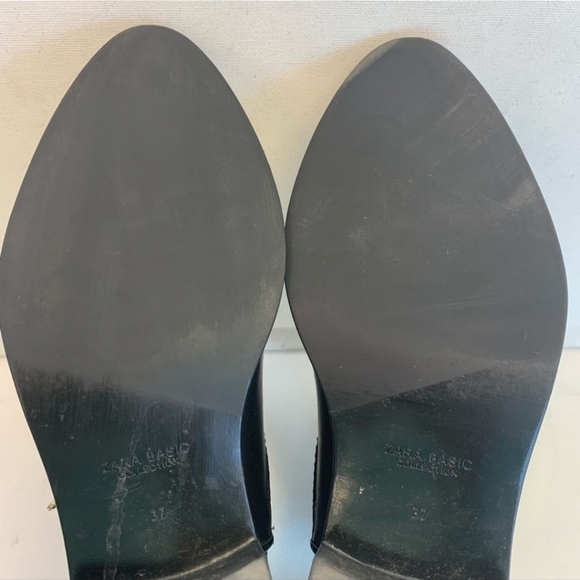 Zara black ankle booties gold buckle zipper - Picture 8 of 8